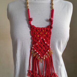 Red Necklace with Beads